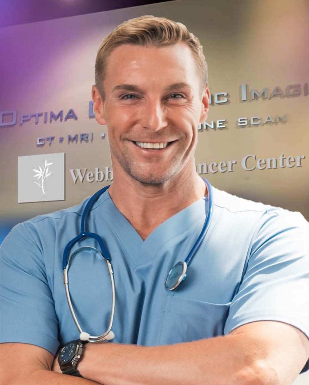 Doctor smiling and looking into the camera
